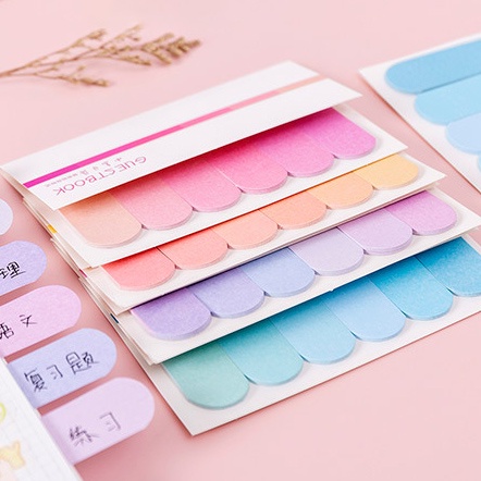 Bộ giấy dán đánh dấu sách màu cầu vồng Gradient dành cho học sinh/văn phòng