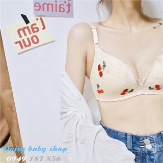[ chọn màu, size ]  Áo lót  không gọng, họa tiết hoa quả đáng yêu - Áo ngực định hình, nâng ngực