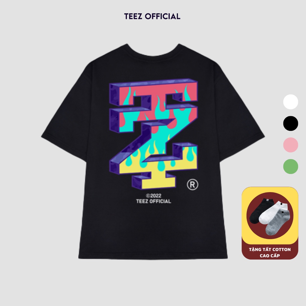 Áo Thun Unisex Nam Nữ TEEZ - TZ1004 Form Rộng Tay Lỡ Freesize