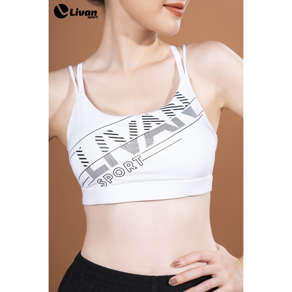 Áo Bra Thể Thao Livan Sport Phối Lưới In Thân Trước