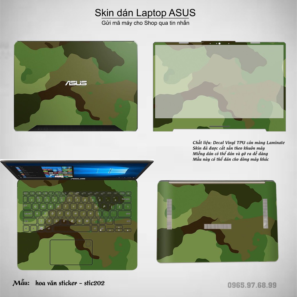 Skin dán Laptop Asus in hình Hoa văn sticker _nhiều mẫu 33 (inbox mã máy cho Shop)