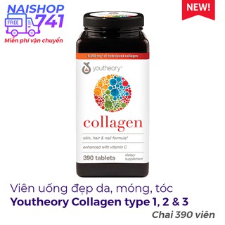 Viên Uống Youtheory Collagen Type 1,2&3 390 Viên