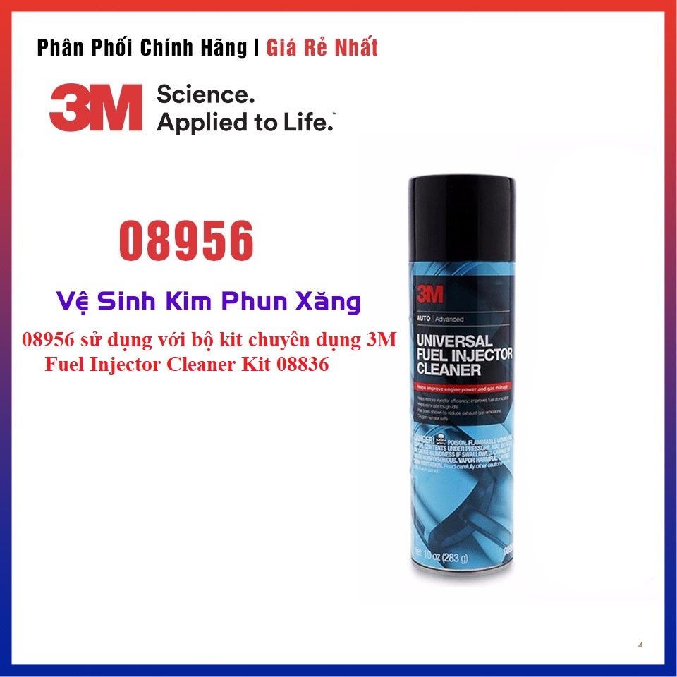 Chai Dung dịch súc béc kim phun xăng 3M 08956 (283g) giúp làm sạch cặn bẩn trong lỗ kim phun, buồng đốt, xy lanh