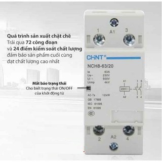 Khởi động từ 1 pha  NCH8 63A/220V