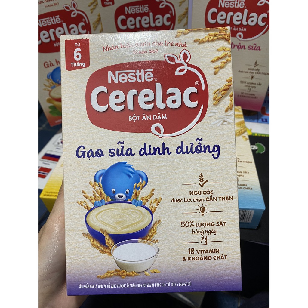 [DATE 2022] Bột ăn dặm Nestle Cerelac gạo sữa dinh dưỡng (6-24THÁNG)- Hộp 200g