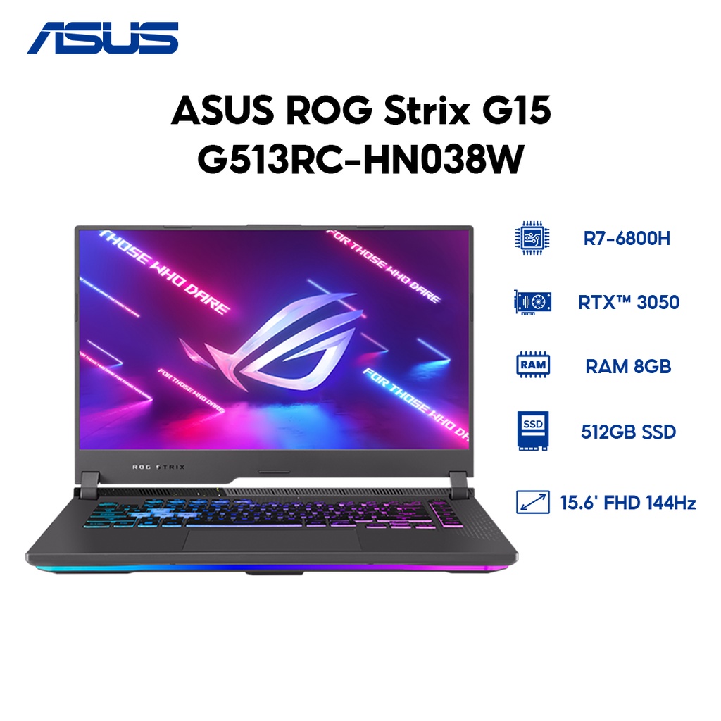 Laptop ASUS ROG Strix G15 G513RC-HN038W R7-6800H | 8GB | 512GB | GeForce RTX™ 3050 4GB