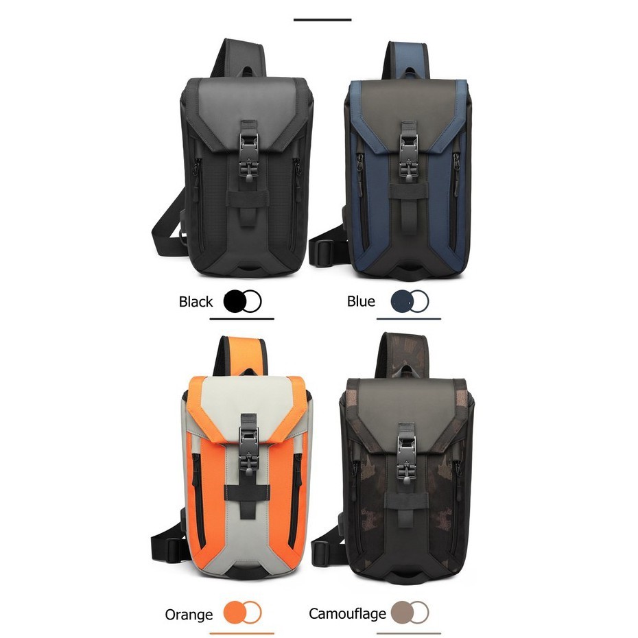 Túi đeo chéo OZUKO phong cách Hàn Quốc nhiều ngăn đa năng cho nam | BigBuy360 - bigbuy360.vn