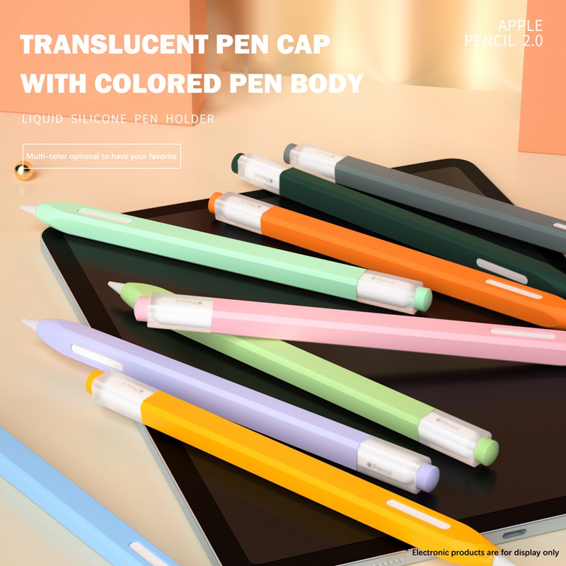 Màu kẹo Vỏ bảo vệ Jelly Silicone cho Apple Pencil 1 Thế hệ 2nd Anti-Scratch Nib Bút stylus Pen trong suốt Phụ kiện trường hợp