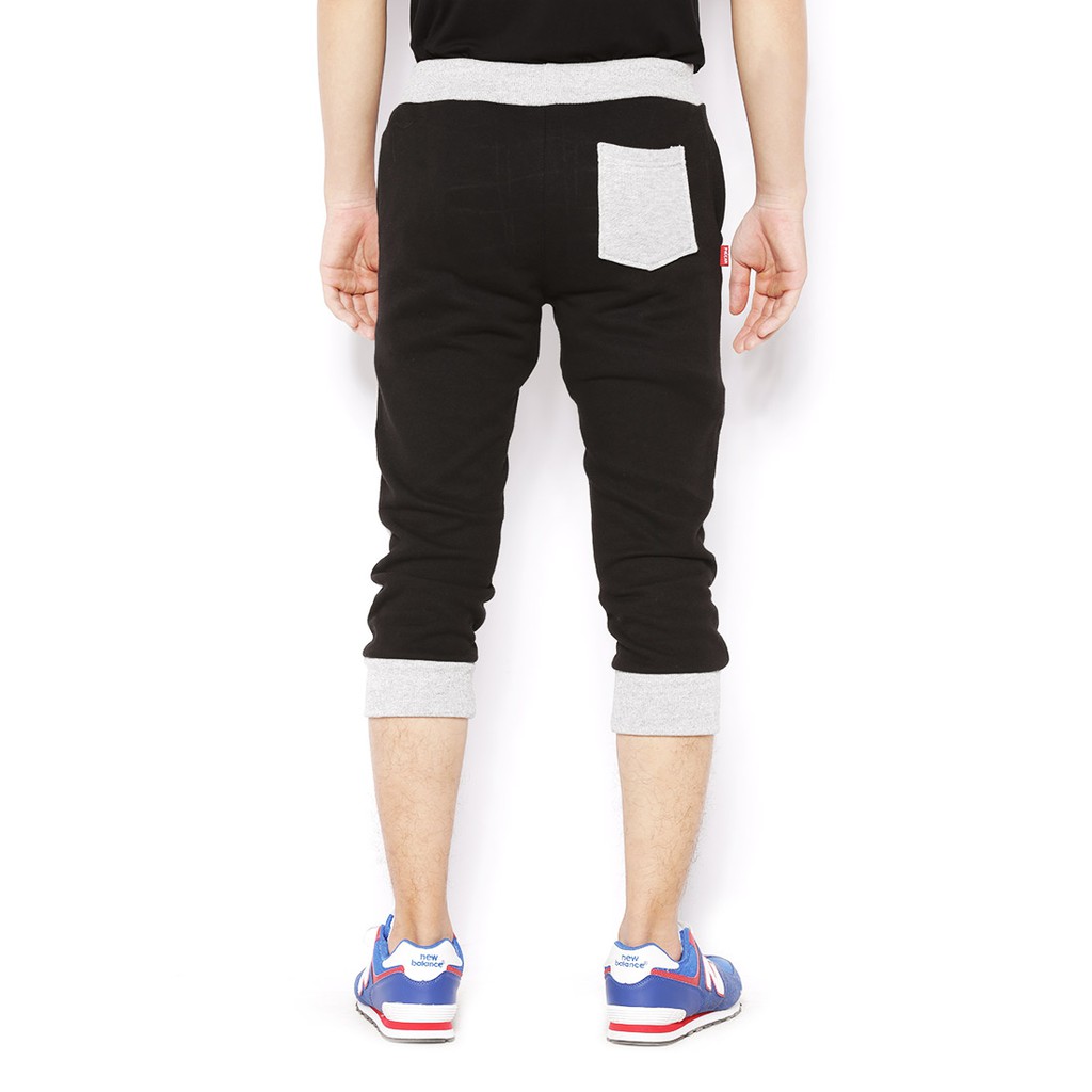 Quần lửng jogger nam phối xám đen Phúc An 1018