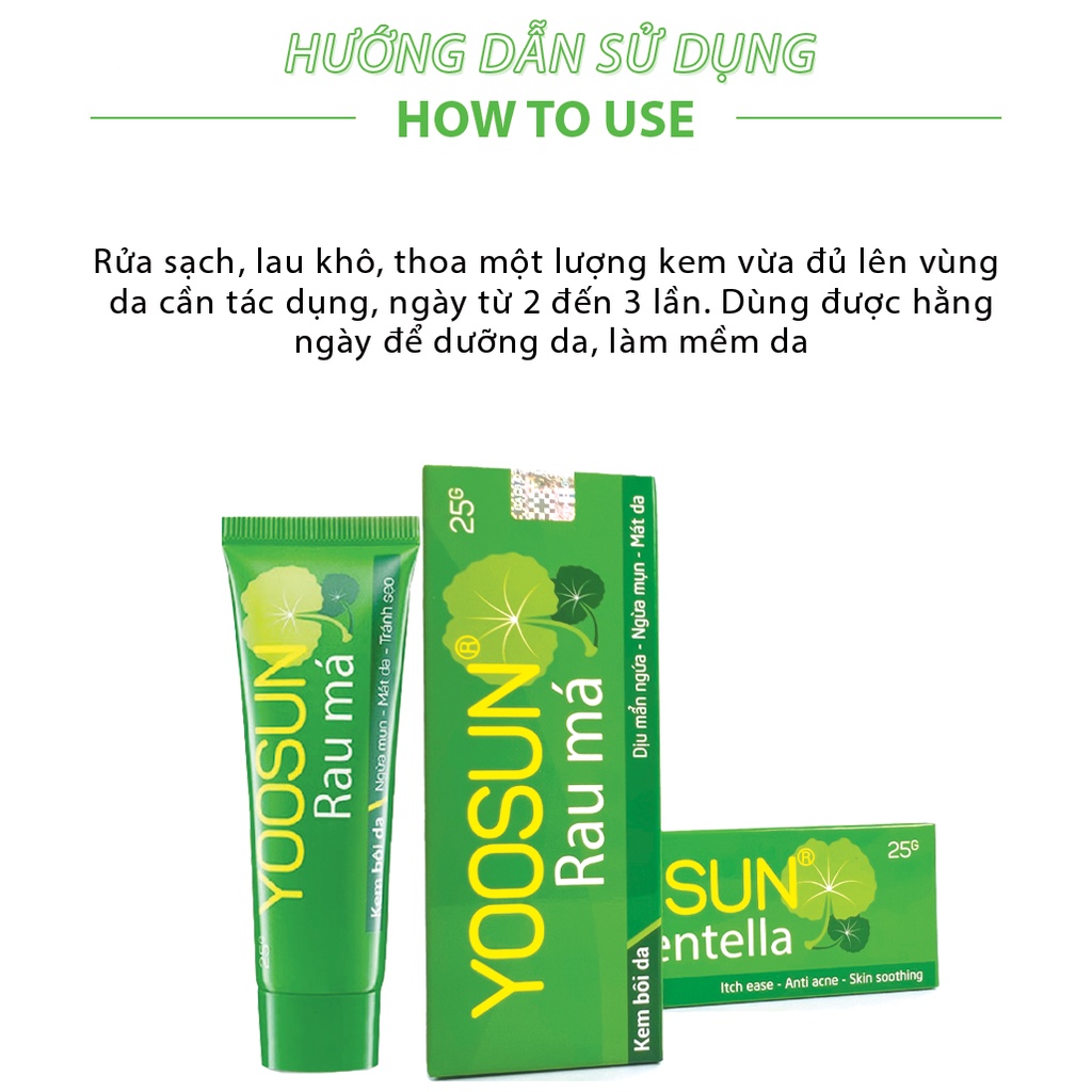 Yoosun Rau má ngừa rôm sảy, mẩn ngứa, hăm tã, muỗi đốt, ngừa sẹo mụn, mát da