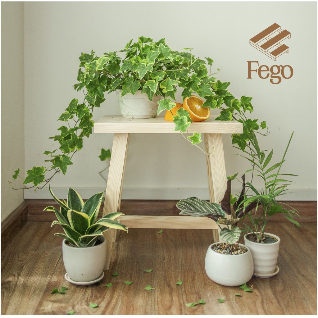 Ghế đôn FEGO0010/ Ghế trang trí decor gỗ thông