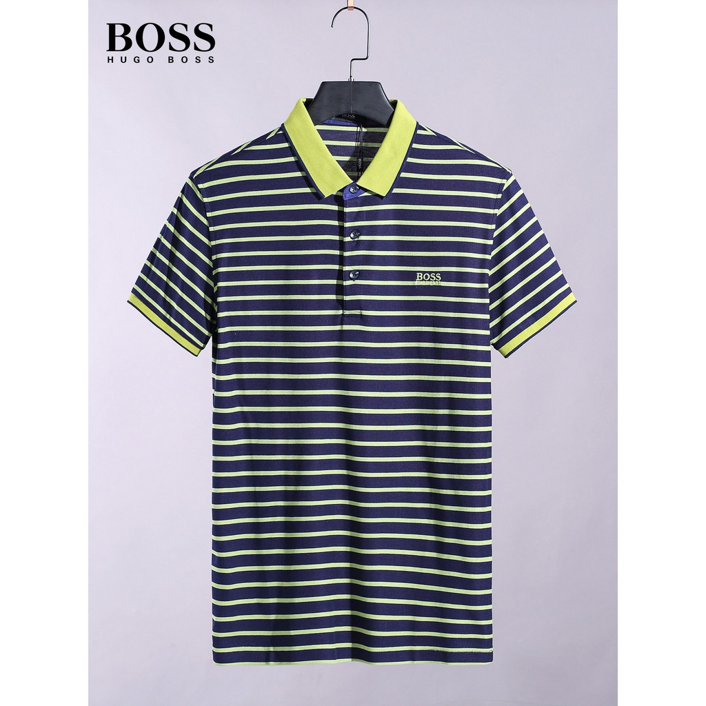 Original 2021 Latest Hugo Boss Men's Stripe Short Sleeve Polo Shirts Size: M-3XL 007724