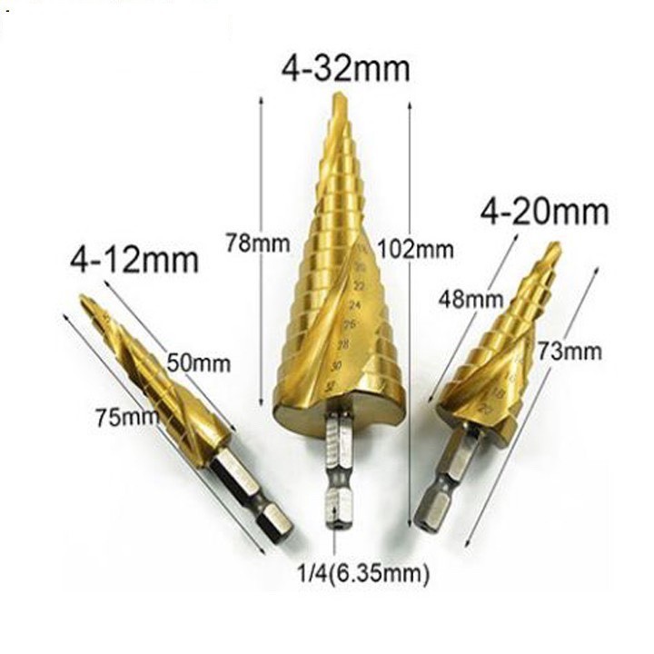 [Hàng Tốt] [ Combo ] Bộ 3 Mũi khoan tháp