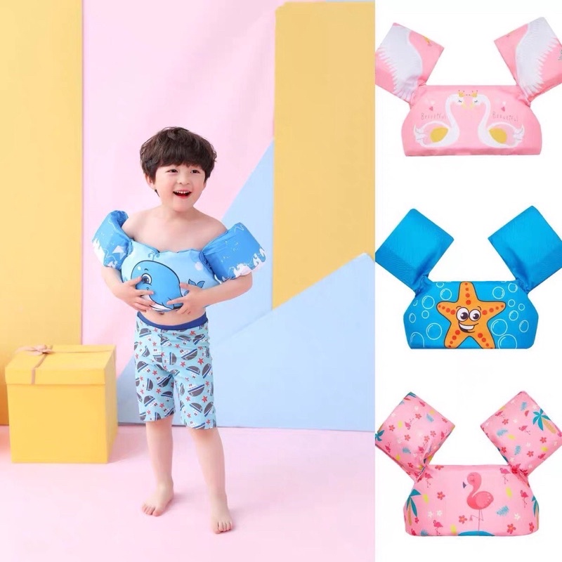 Phao tập bơi liền thân cho bé trai bé gái từ 14-25kg - phao đỡ ngực chống lật