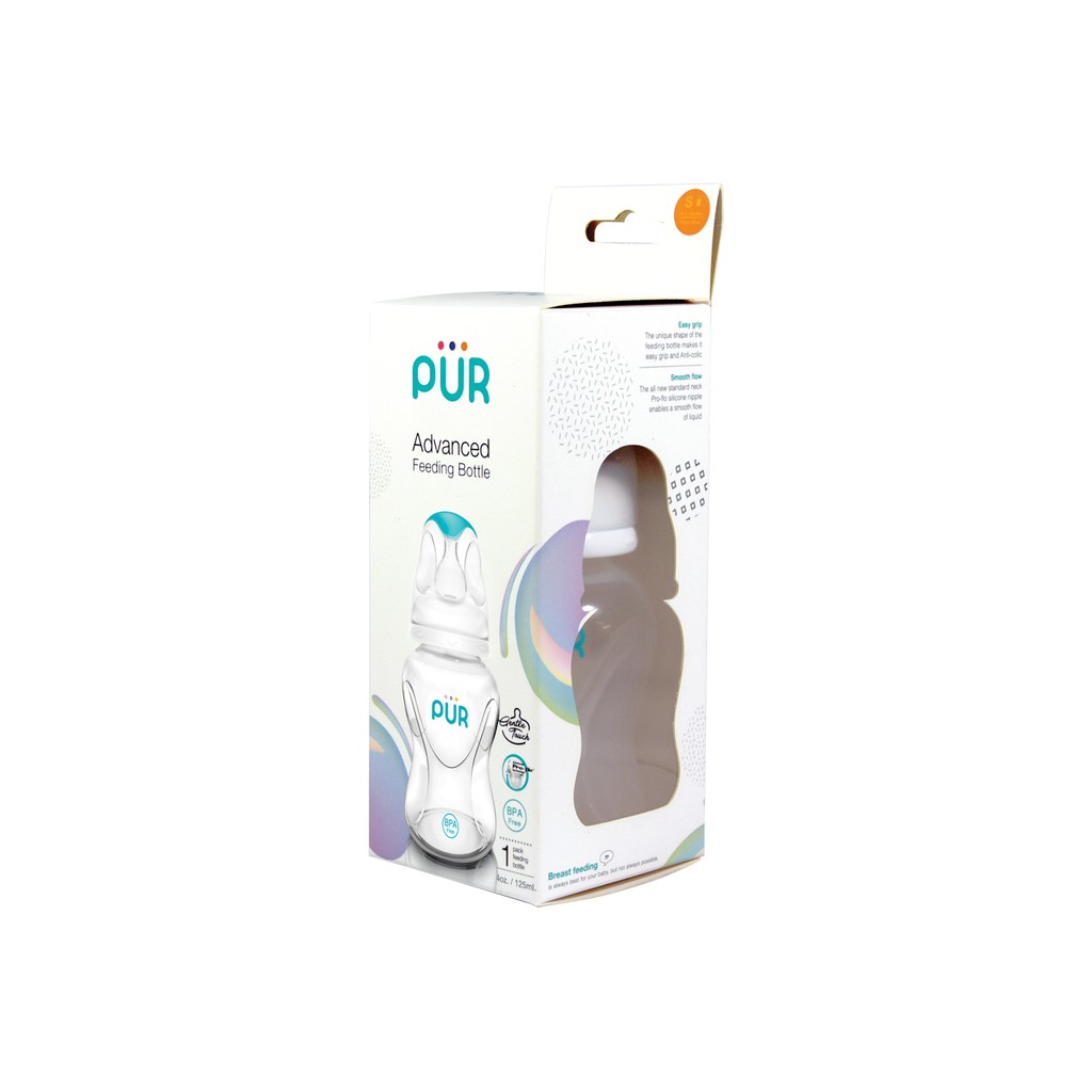 Combo bình sữa Pur Advanced 125ml, bình sữa Pur Advanced 250ml + Núm ti Pur Advanced size L