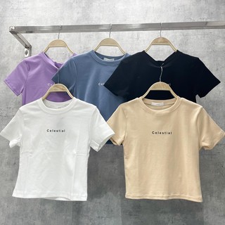 ÁO CROPTOP IN CHƯX CELESTIAL TỔNG 5 MÀU