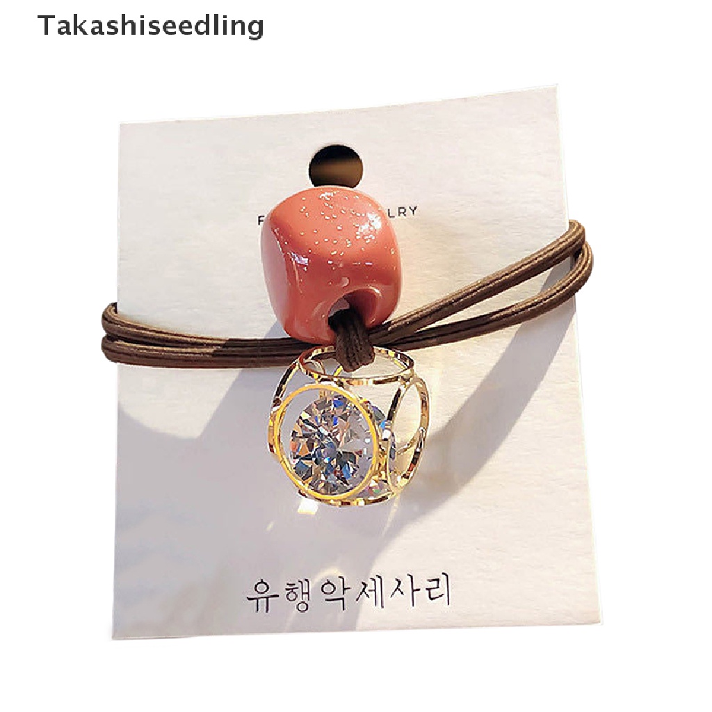 Dây thun cột tóc đính kim cương giả pha lê rỗng thời trang cho nữ