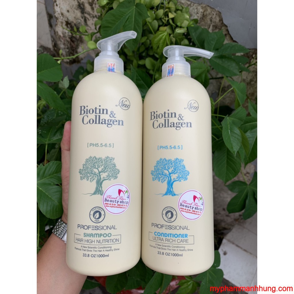 Cặp dầu gội xả Biotin & Collagen phục hồi trị rụng và kích thích mọc tóc của Ý 1000ml | BigBuy360 - bigbuy360.vn
