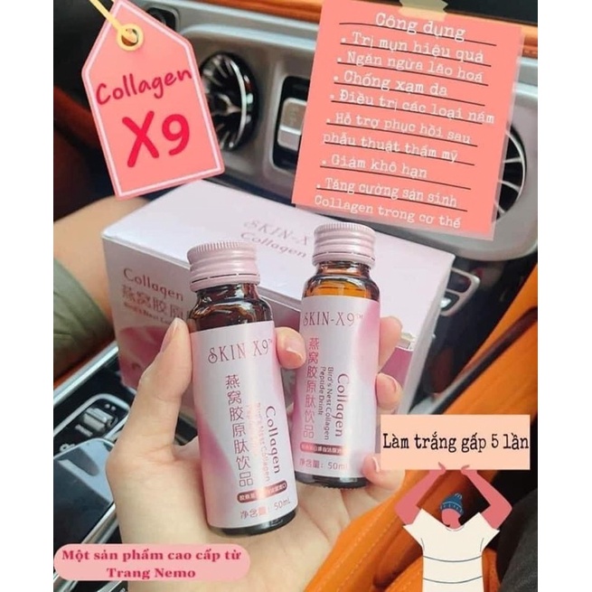 Collagen Yến Rose Beauty Collagen X9 Chính Hãng Hộp 8 lọ x 50ml