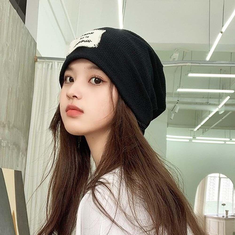 Mũ Beanie Dệt Kim Mềm Mại Màu Trơn Phong Cách Hip hop Thời Trang Xuân Hè Cho Nữ