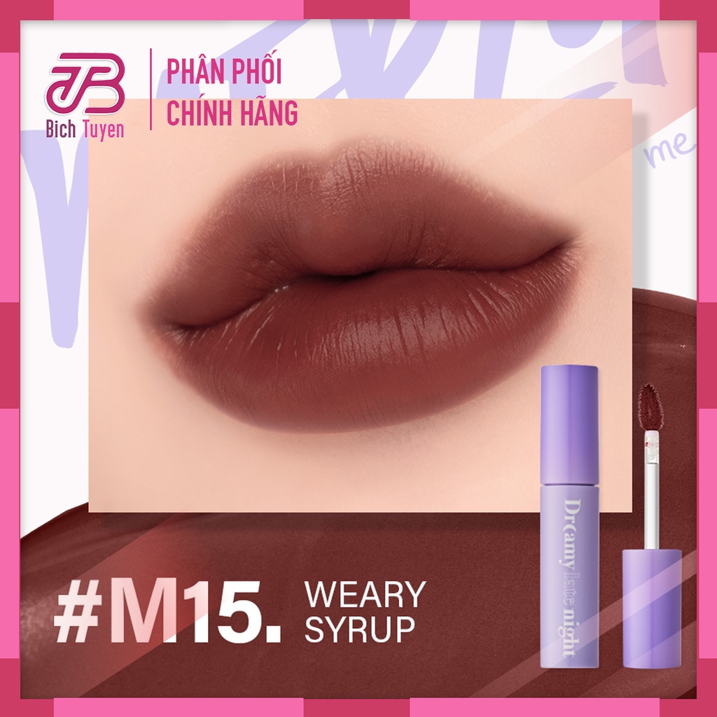 M15 - M16 - M17 Son Kem Lì Merzy Dreamy Late Night Mellow Tint - Phiên bản A Late Night Mood - Son Kem Merzy Dreamy Late