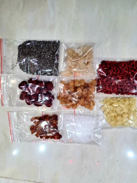 Set nguyên  liệu  chè  dưỡng  nhan 8 vị