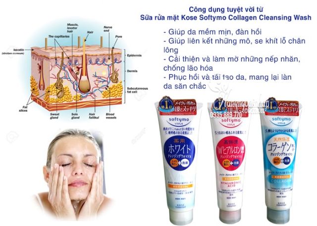 Sữa rửa mặt Kose Softymo Nhật Bản 190g