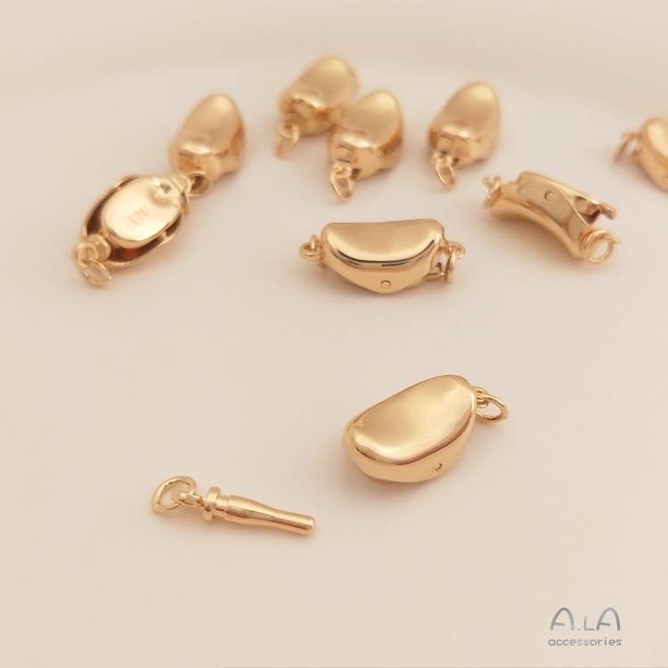 █diy゜14k●1 Khóa Kẹp Hình Thuyền Ingot Vàng 14K Nhiều Màu Sắc Dùng Làm Vòng Tay / Dây Chuyền diy