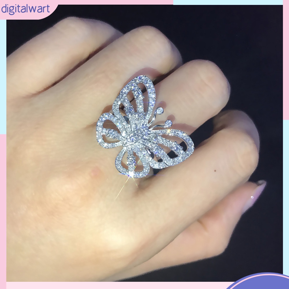 Nhẫn hình bướm đính đá thời trang sang trọng cho nữ