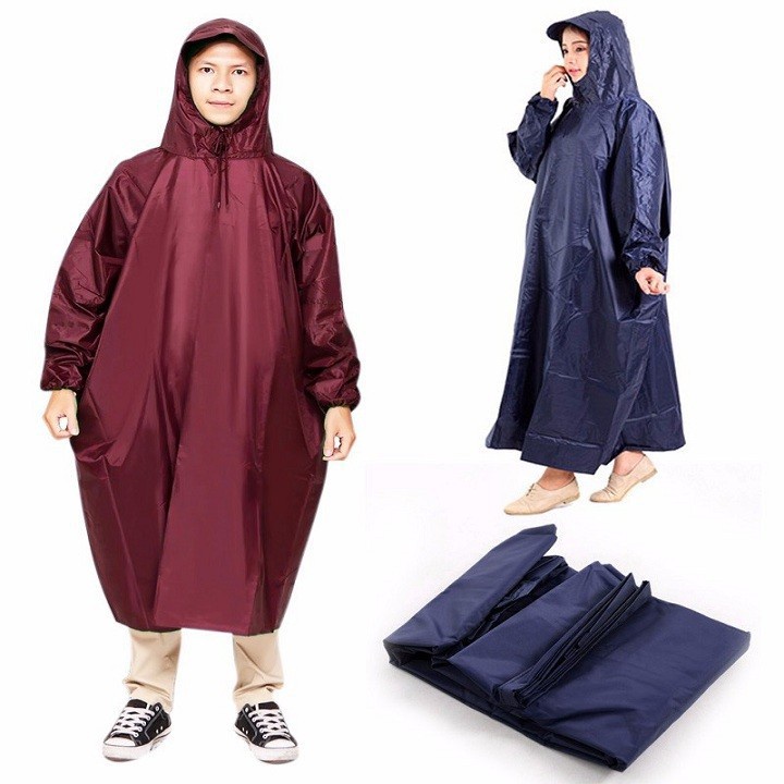 Áo Mưa Bộ Cao Cấp Vải Dày Dặn Dành Cho Nam Nữ Từ 45kg đến 80kg - Có Đường Phản Quang Sau Lưng An Toàn Đi Mưa Trong Đêm