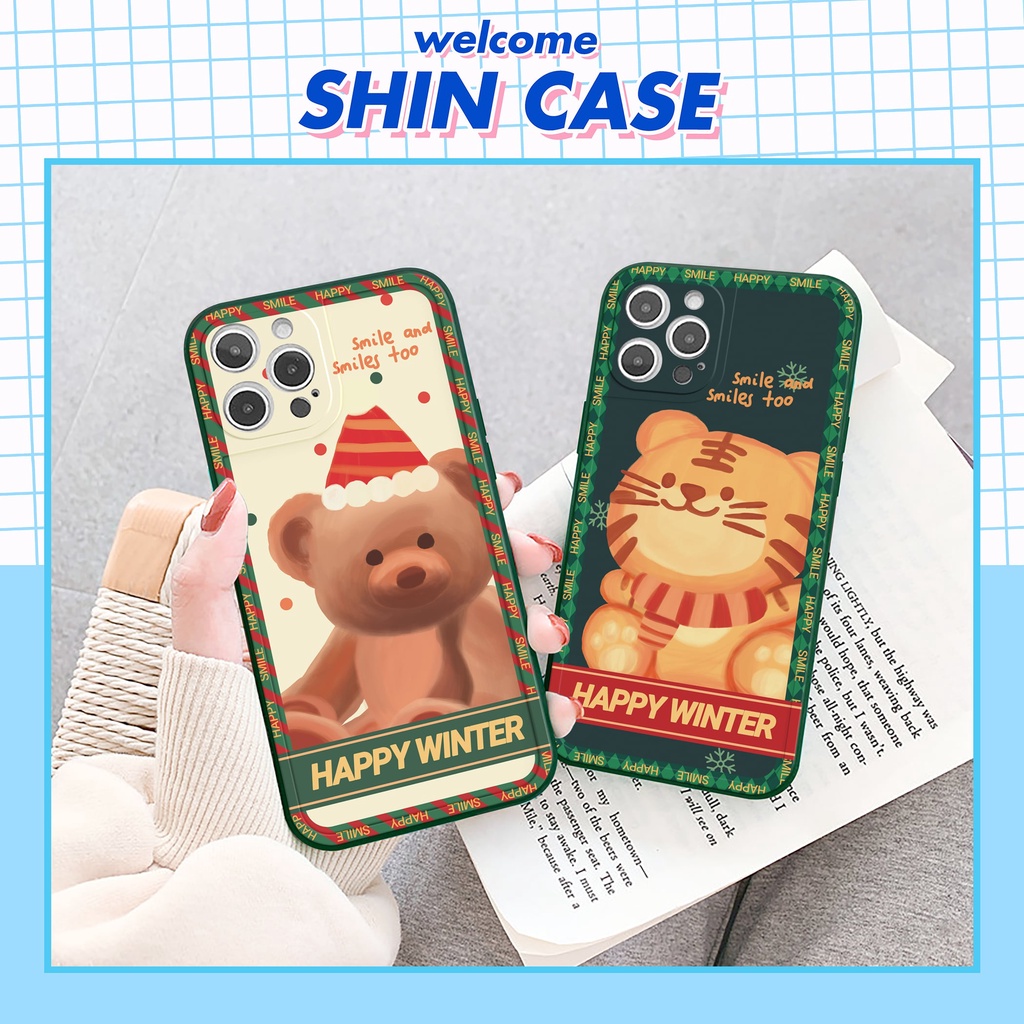 Ốp lưng iphone Happy Winter bóng cạnh vuông 6/6plus/6s/6splus/7/7plus/8/8plus/x/xr/xs/11/12/13/pro/max/plus/promax