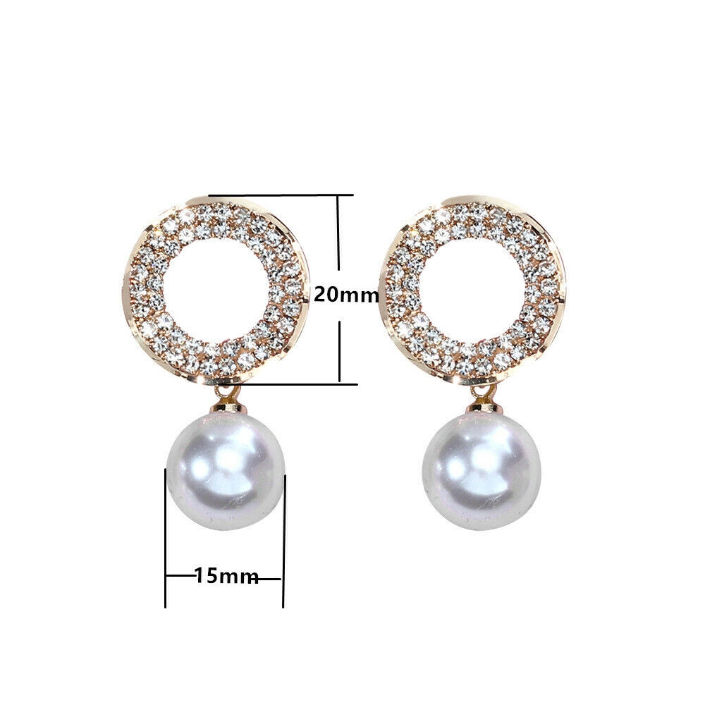 Hoa Tai Dáng Tròn Đính Đá Thời Trang Cho Nữ