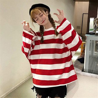áo ulzzang kẻ thu đông dài tay form rộng kiểu dáng hàn quốc