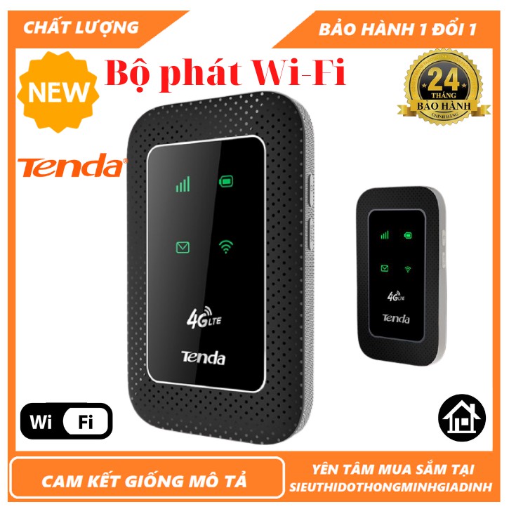 Bộ phát wifi di động 4g từ sim LTE 150Mbps Tenda 4G180,phù hợp đi du lịch, dã ngoại công tác,hoạt động ngoài trời