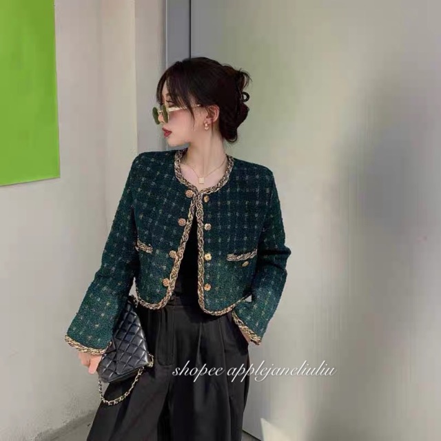 JANE’S Áo khoác croptop sơ mi kẻ ô thiết kế phong cách Itali cực sang cao cấp ẢNH THẬT CUỐI  T54