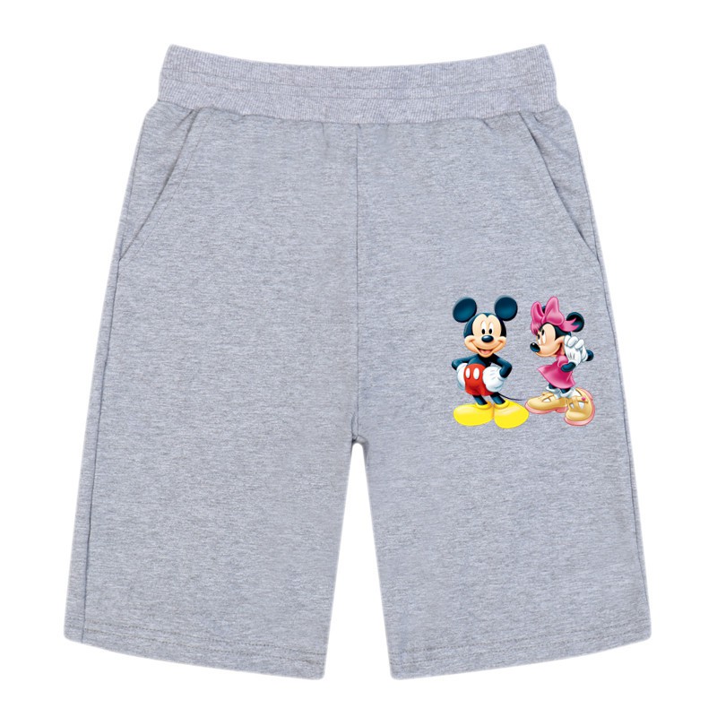 Con trai Mickey Mouse Quần short trẻ em Cotton Loose Quần ngắn Quần thun eo