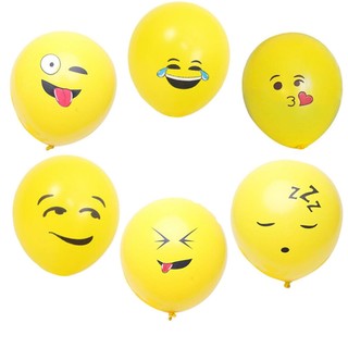 Set 10 Bong Bóng 12 Inch Hình Biểu Tượng Cảm Xúc Ngộ Nghĩnh Dùng Để Trang Trí Tiệc Sinh Nhật