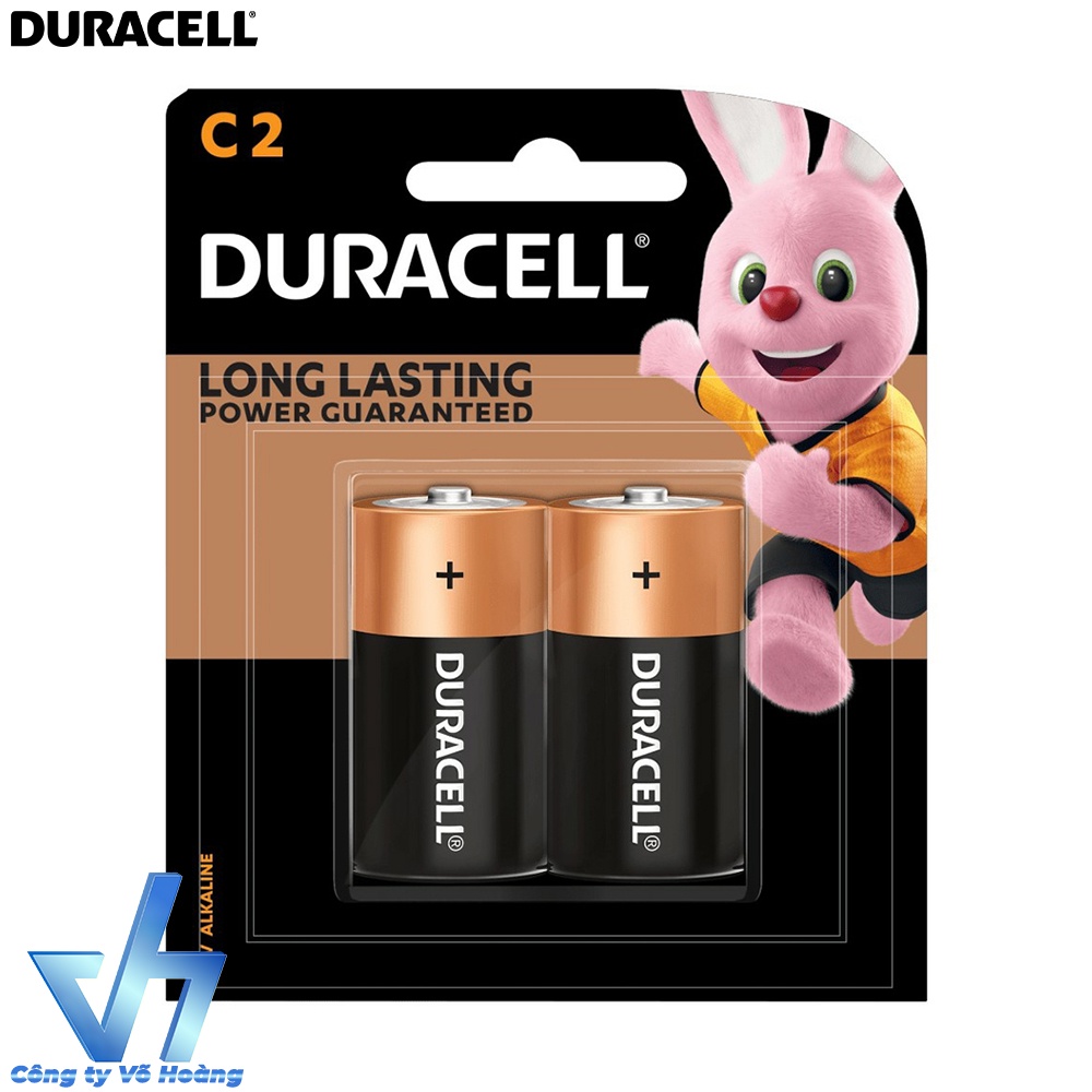 Vỉ 2 viên pin trung C Alkaline Duracell