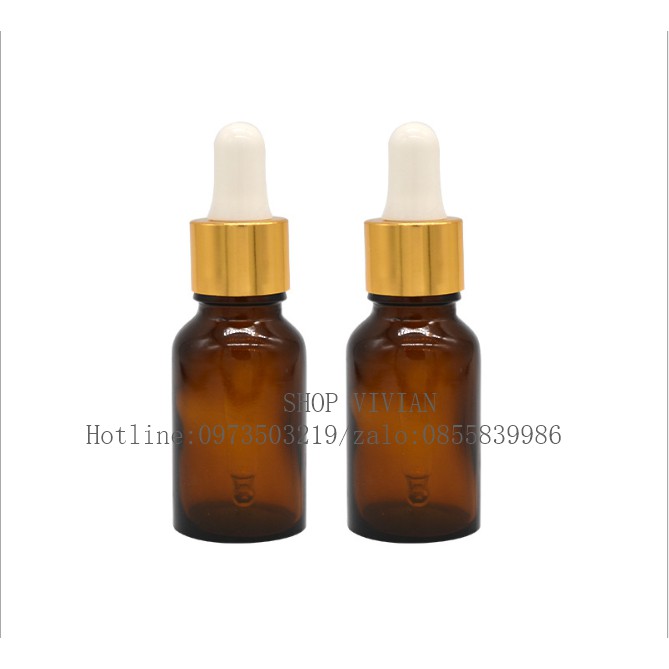 {Sỉ từ 3,5k} Chai lọ đựng tinh dầu 10ml, tinh chất nắp bóp nhôm vàng