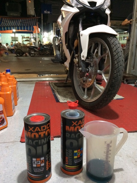 Combo Nhớt Xado Luxury Moto Racing Oil 10W-40 + Lọc Nhớt Suzuki Yamaha Chính Hãng