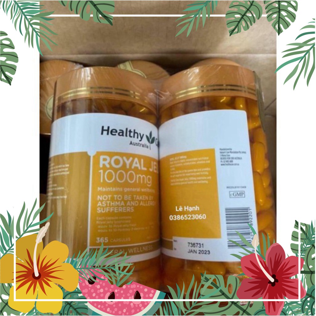 RẺ VÔ ĐỊCH Free Ship (Mẫu mới) Sữa Ong Chúa Healthy care Royal Jelly 1000mg 365 viên RẺ VÔ ĐỊCH