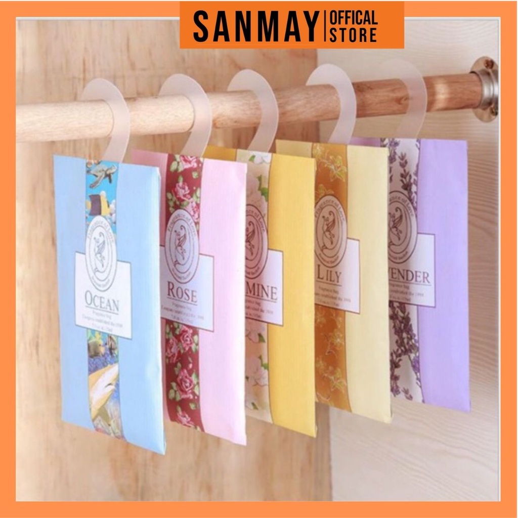 Túi Thơm Để Tủ Quần Áo SANMAY Treo Xe Ô Tô, Phòng Ngủ Khử Mùi Thảo Mộc Lavender, Lily Mini PK006