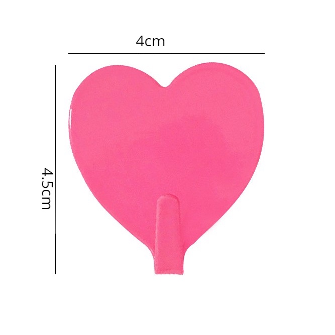 Móc treo đồ dán tường siêu chắc hình trái tim nhiều màu đáng yêu
