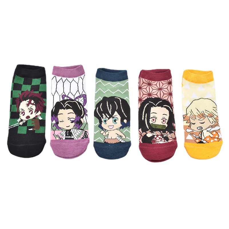 Vớ cotton Cổ Thấp In Hình Anime Demon Slayer Độc Đáo