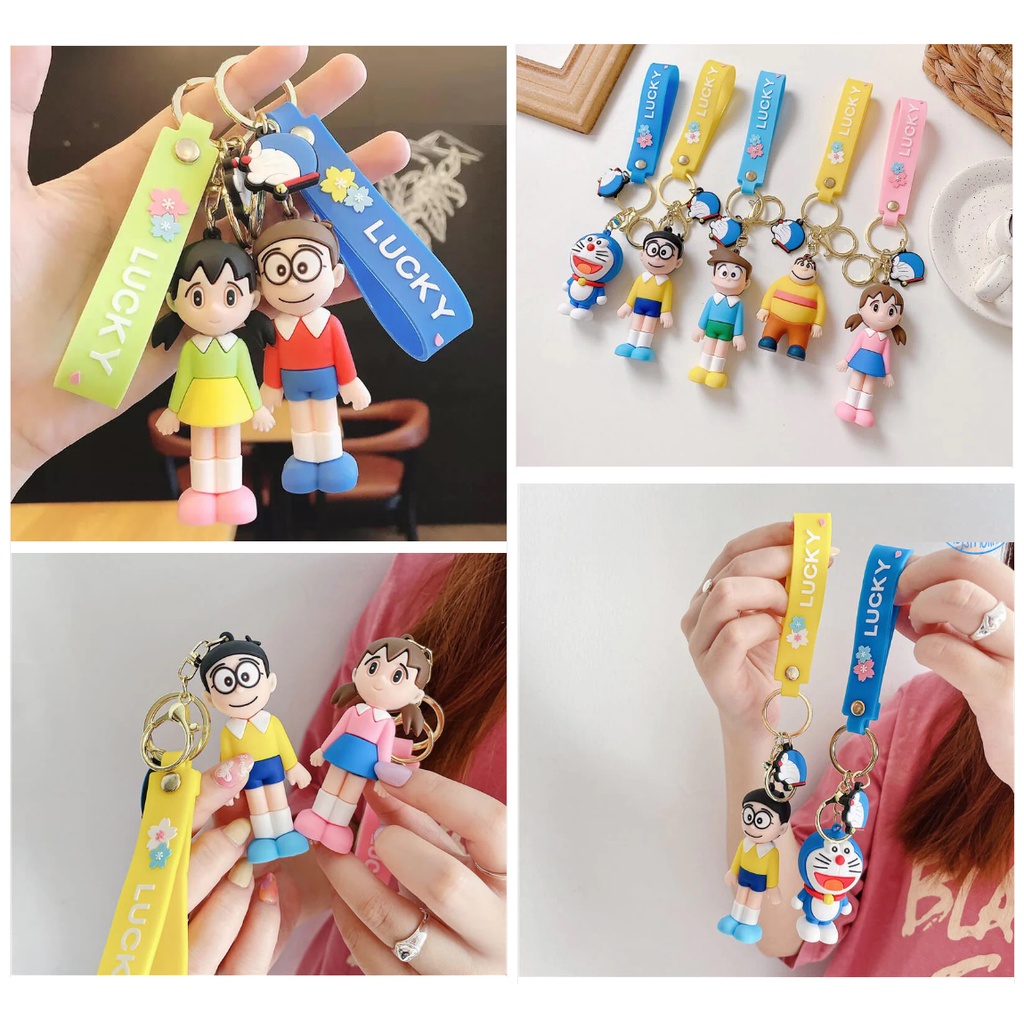 Móc Treo Chìa Khoá 3D Silicone Cao Cấp Doremon Nobita Xuka Xeko Chaien Siêu Xịn Xò