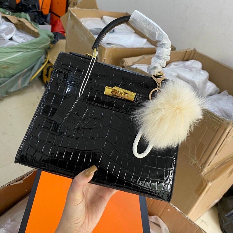 Túi xách nữ đeo chéo, túi h..m da rắn size 25 siêu đẹp sang chảnh hàng quảng châu cao cấp