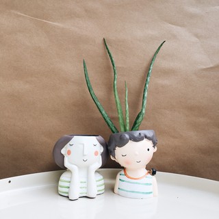 Chậu Cây Đất Sét Nhật hình ChiBi