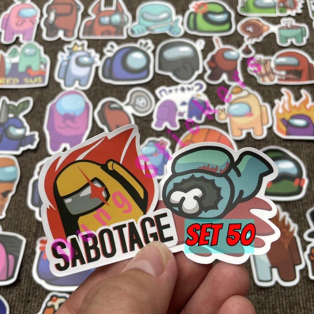 Set 50 sticker graffiti Among Us dán trang trí không thấm nước