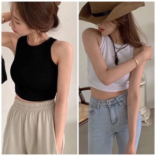 Áo croptop ba lỗ basic dáng ôm chất thun tăm co giãn