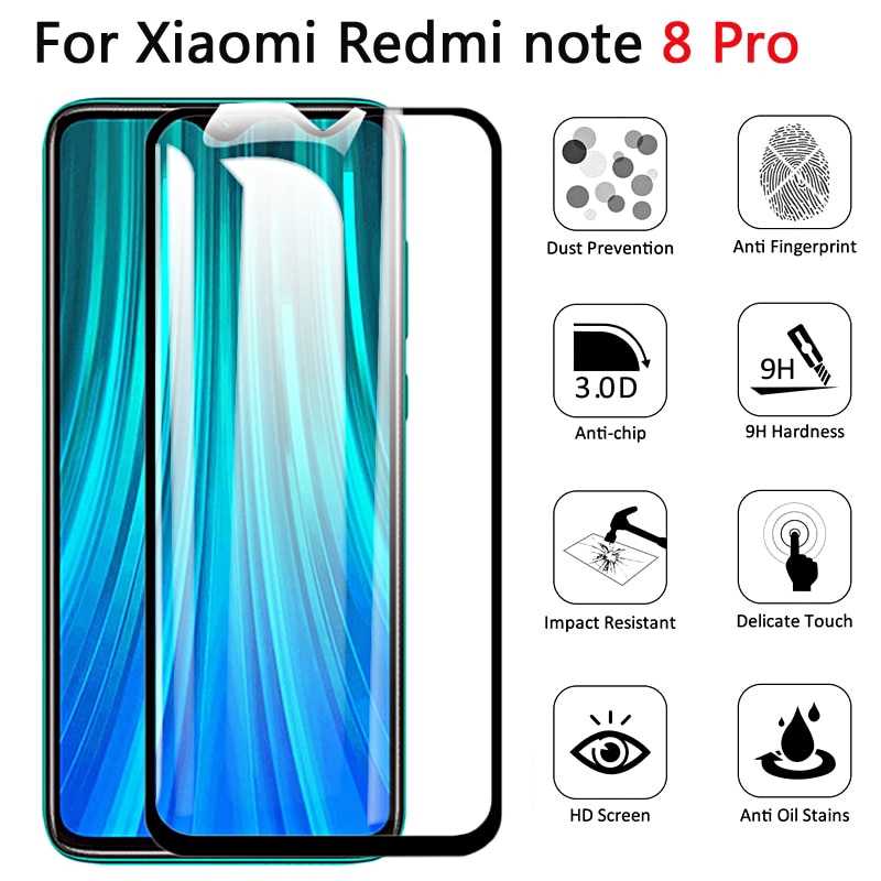 Kính Cường Lực Toàn Màn Hình Dành Cho Xiaomi Redmi Note 9 Pro Max Note 9s Note 8 7 Pro 7s Red Mi8 8a 7a Y3